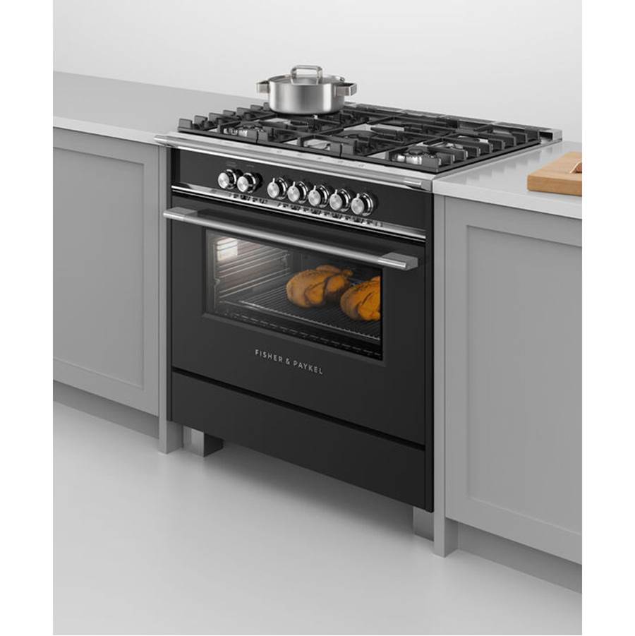 36'' Range, 5 Burners, Black
