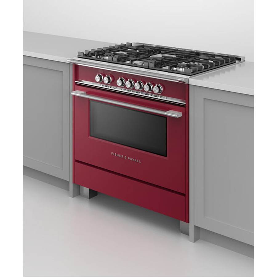 36'' Range, 5 Burners, Red