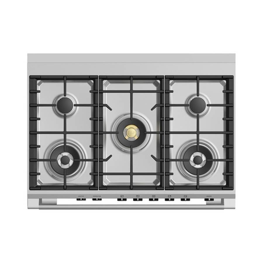 36'' Range, 5 Burners, Self-cleaning, Black