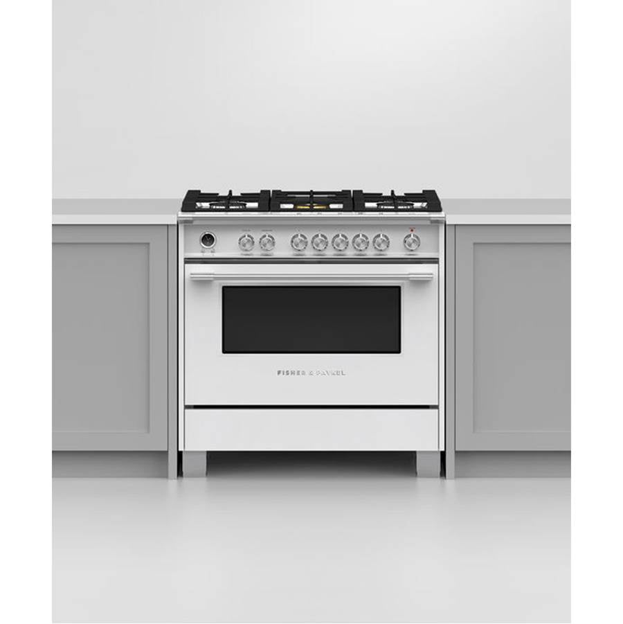 36'' Range, 5 Burners, Self-cleaning, White