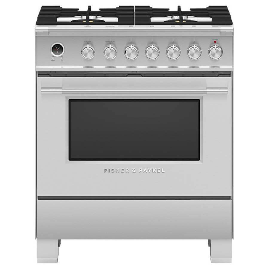 Fisher & Paykel - 30'' Range, 4 Burners, Self-cleaning, Stainless Steel - Stainless Steel