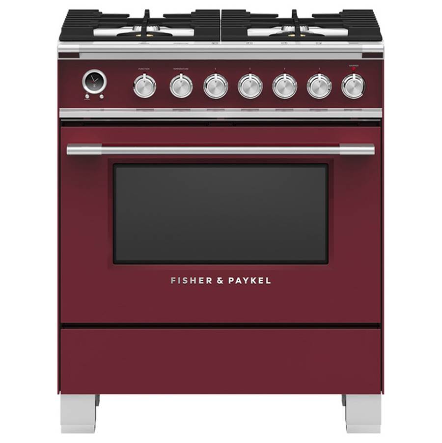 Fisher & Paykel - 30'' Range, 4 Burners, Self-cleaning, Red
