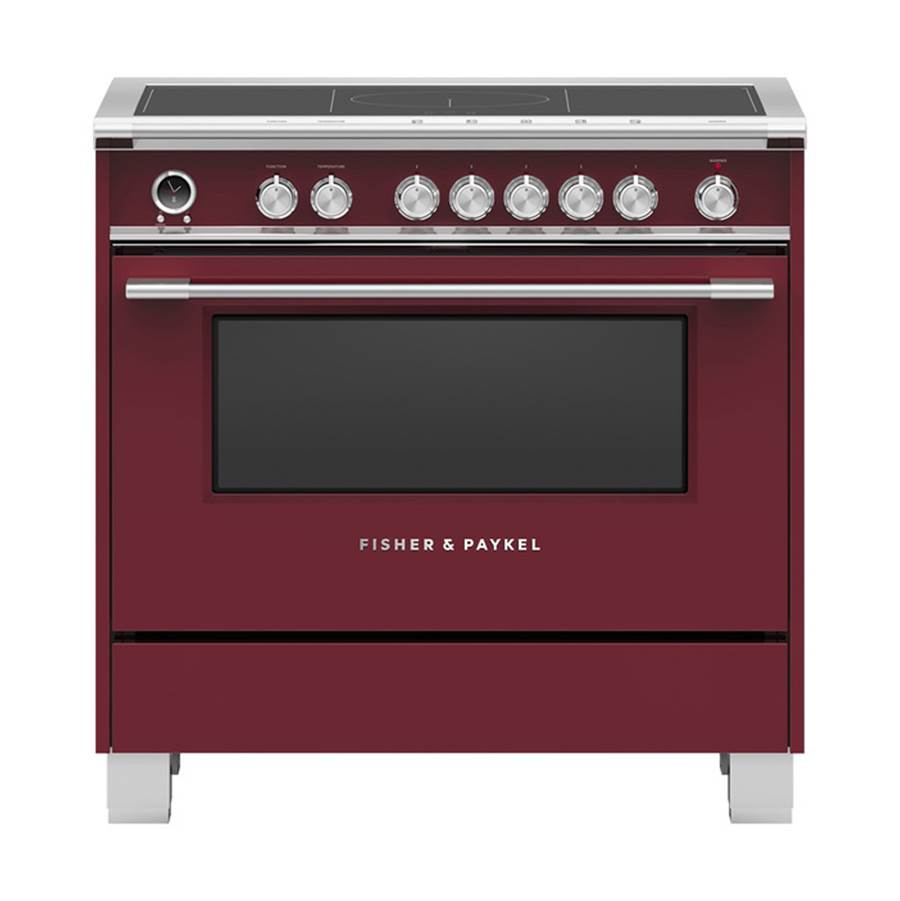 Fisher & Paykel - 36'' Range, 5 Zones with SmartZone, Self-cleaning, Red - Red
