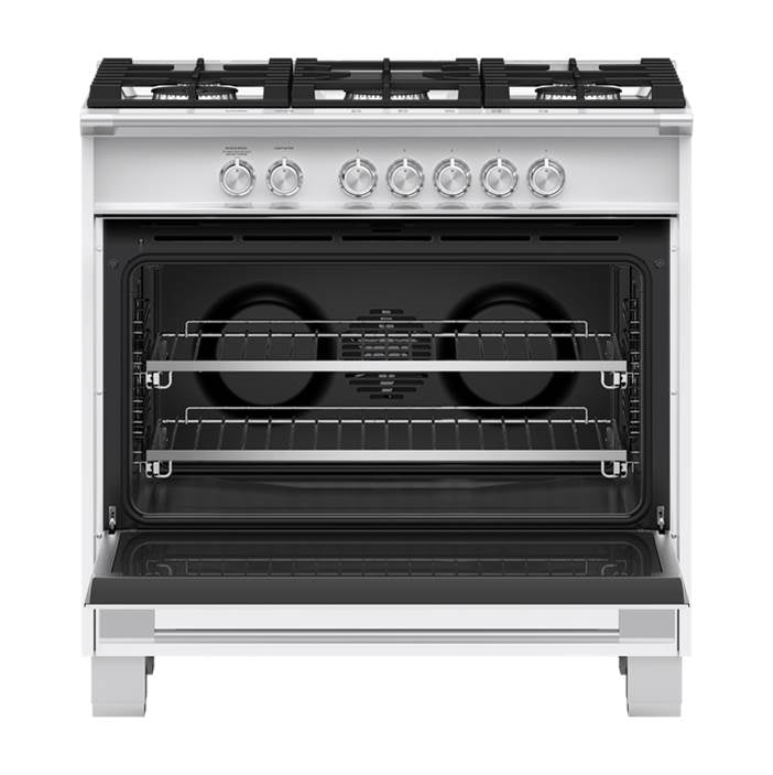 36'' Range, 5 Burners, White