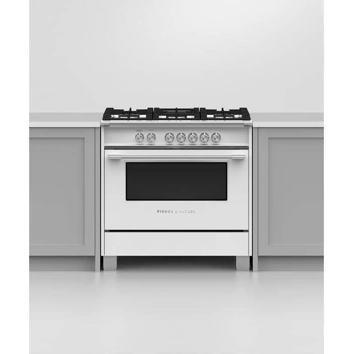 36'' Range, 5 Burners, White