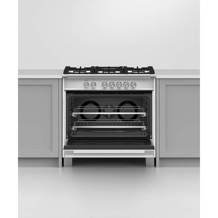 36'' Range, 5 Burners, White