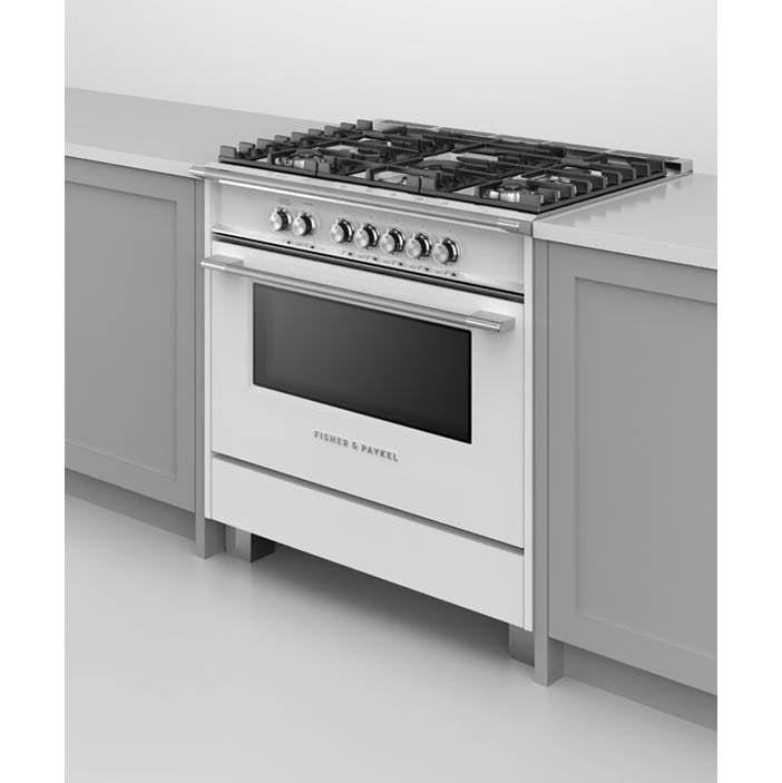 36'' Range, 5 Burners, White