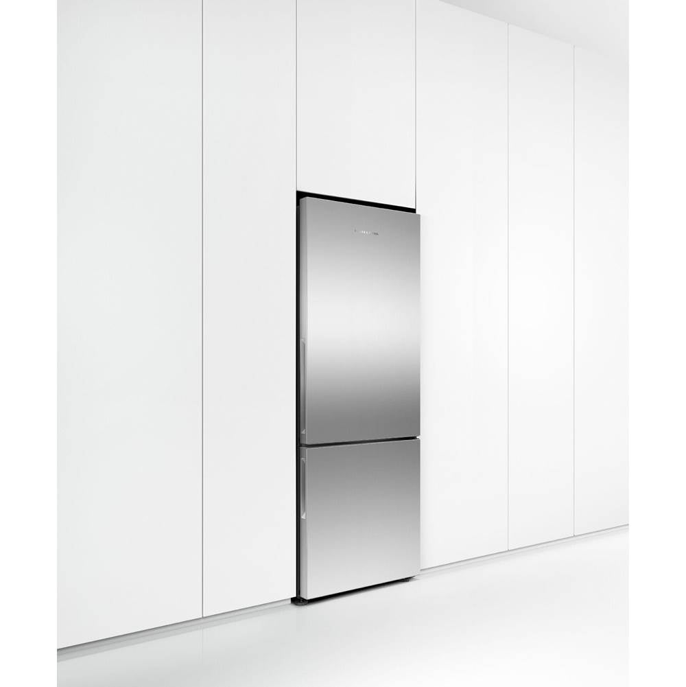 25'' Bottom Mount Refrigerator Freezer, Stainless Steel, 13.5 cu ft, Non Ice & Water, Counter Depth, Right Hinge, Recessed Handles