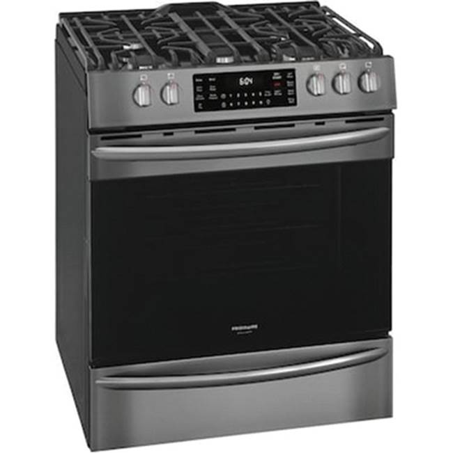 Frigidaire - 30'' Front Control Gas Range with Air Fry - Black Stainless Steel