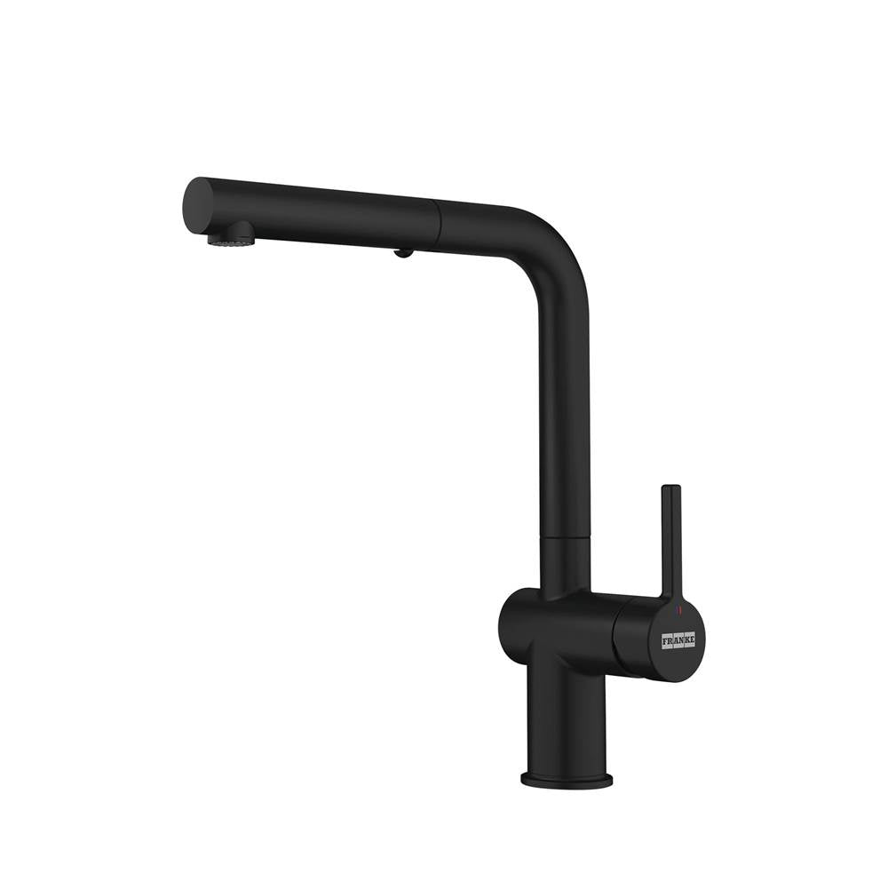Franke - 12.25-inch Contemporary Single Handle Pull-Out Faucet in Matte Black, ACT-PO-MBK