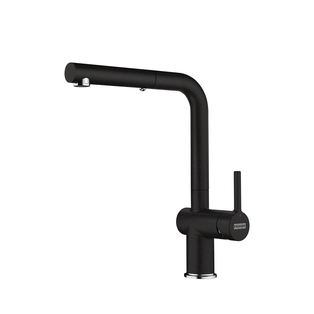 Franke - 12.25-inch Contemporary Single Handle Pull-Out Faucet in Onyx, ACT-PO-ONY