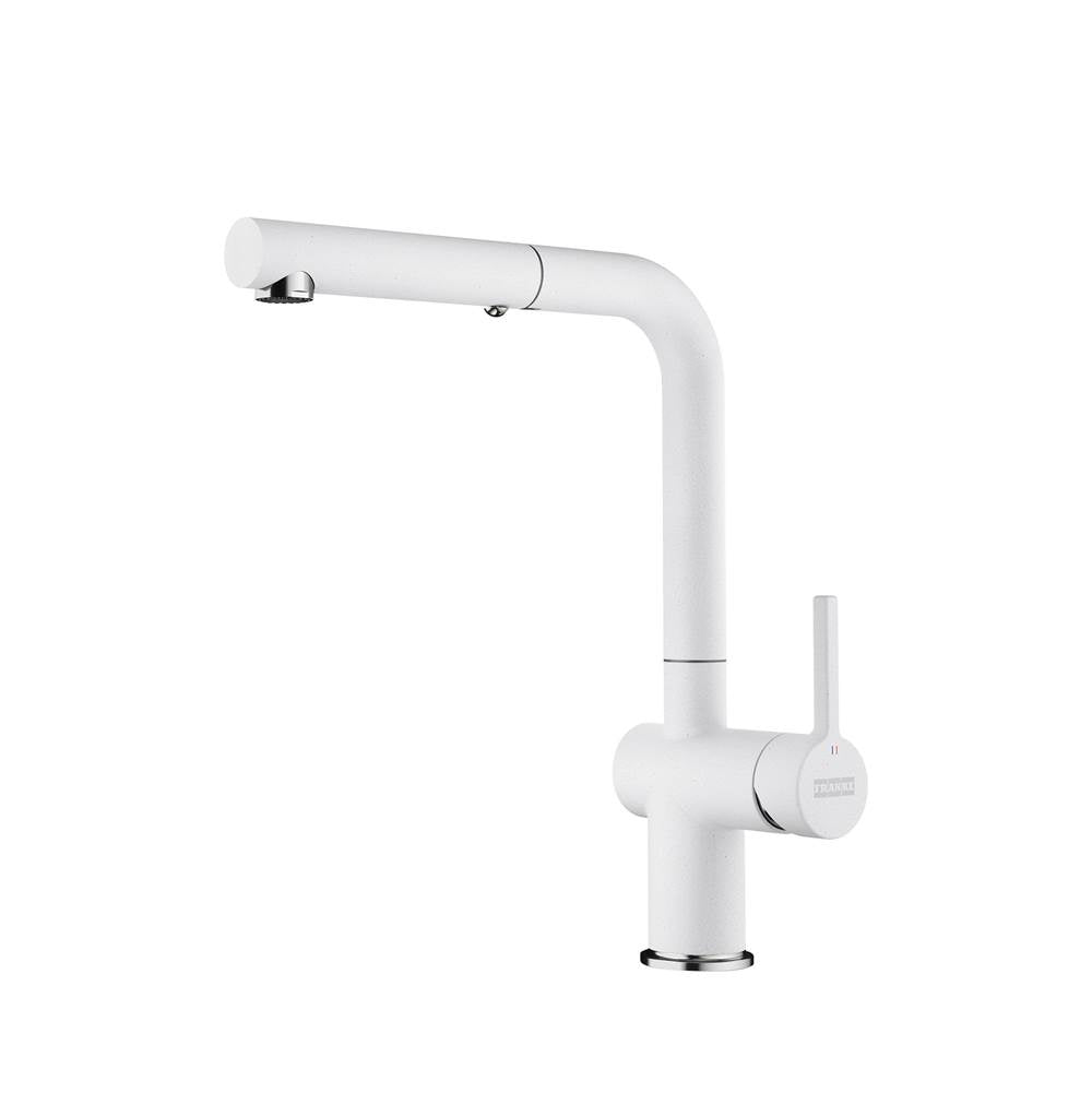 Franke - 12.25-inch Contemporary Single Handle Pull-Out Faucet in Polar White, ACT-PO-PWT