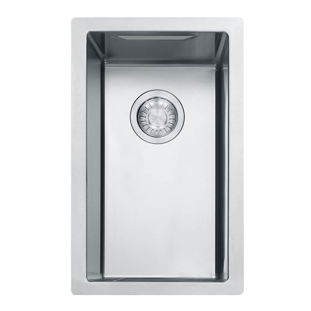 Franke - Cube 13-in. x 21-in. 19 Gauge Stainless Steel Undermount Single Bowl Prep Sink w/Accessories - CUX11010-W