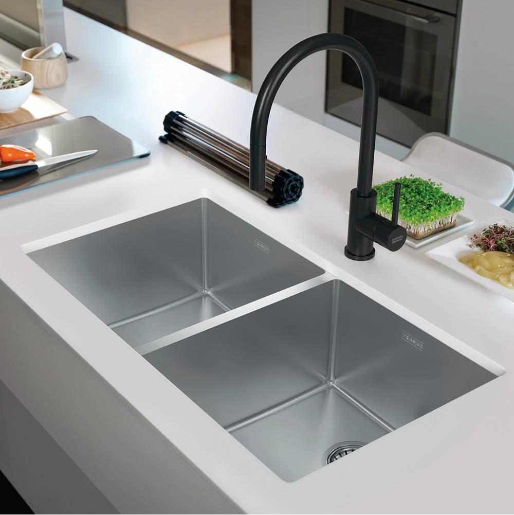 Cube 31.5-in. x 17.7-in. 18 Gauge Stainless Steel Undermount Double Bowl Kitchen Sink - CUX120