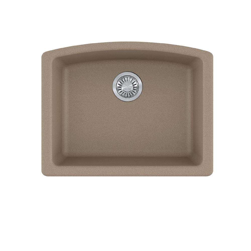 Franke - Ellipse 25.0-in. x 19.6-in. Granite Undermount Single Bowl Kitchen Sink in Oyster - Oyster