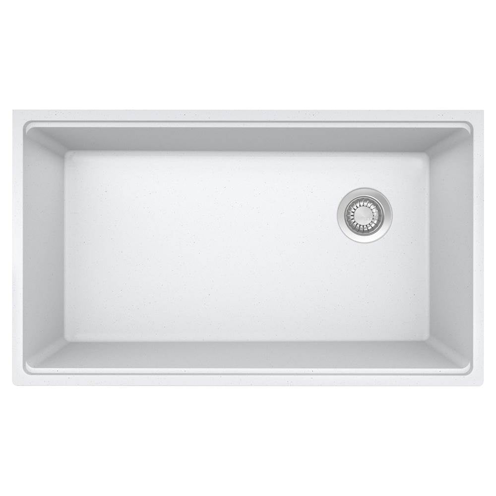 Franke - Maris Um Grn Polar White Sgl - Offset Waste With Strainer Basket - Polar White