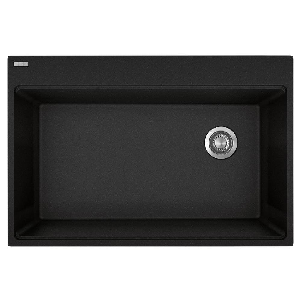 Franke - Maris Tm Grn Matte Black Sgl - Offset Waste With Strainer Basket - Matte Black