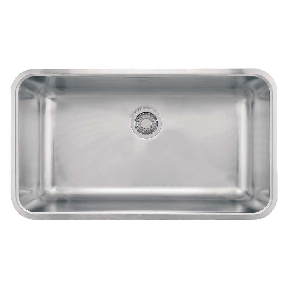 Franke - Grande 32.75-in. x 18.7-in. 18 Gauge Stainless Steel Undermount Single Bowl Kitchen Sink - GDX11031 - Stainless Steel