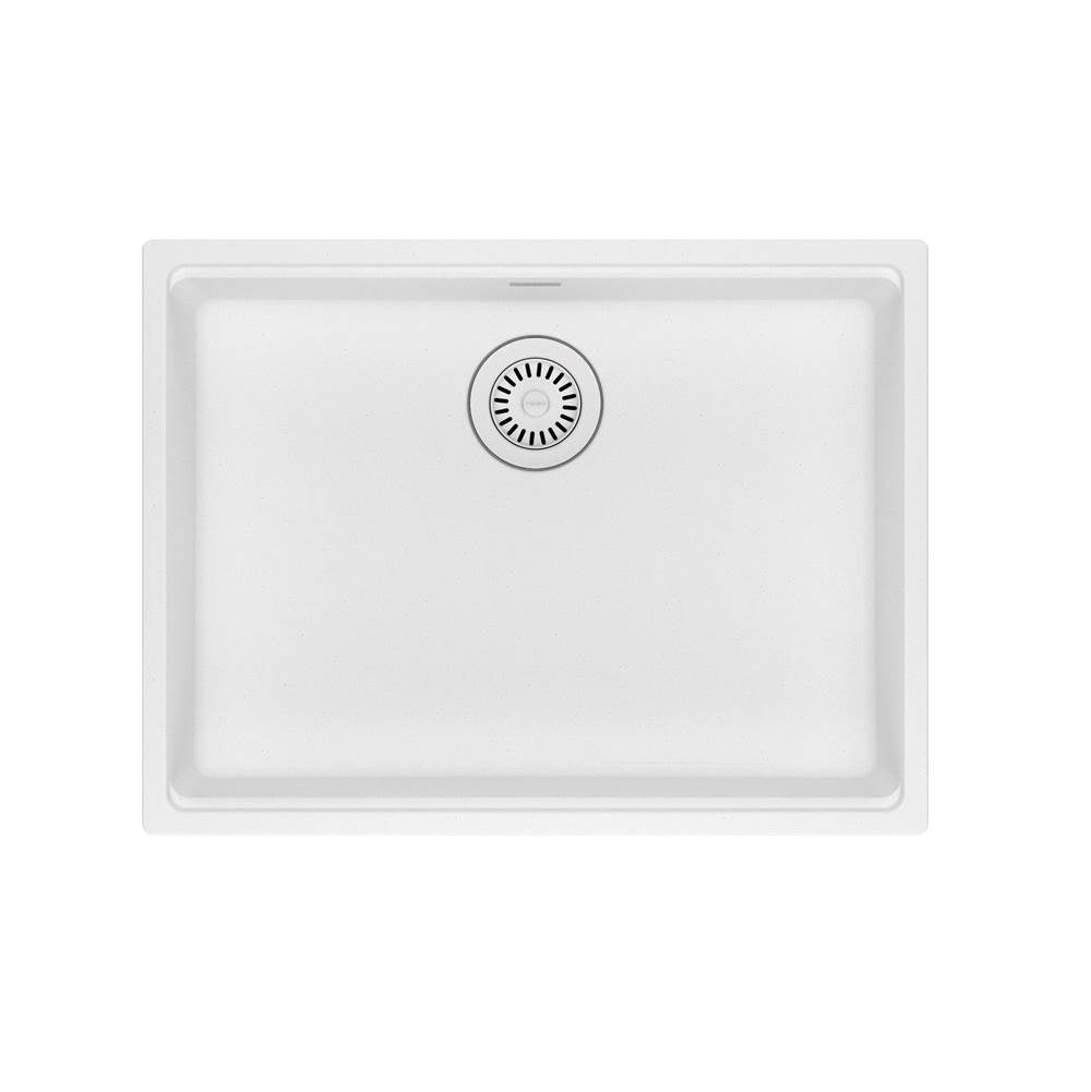 Franke - Maris Undermount 25-in x 18.94-in Granite ADA Single Bowl Sink in Polar White - Polar White
