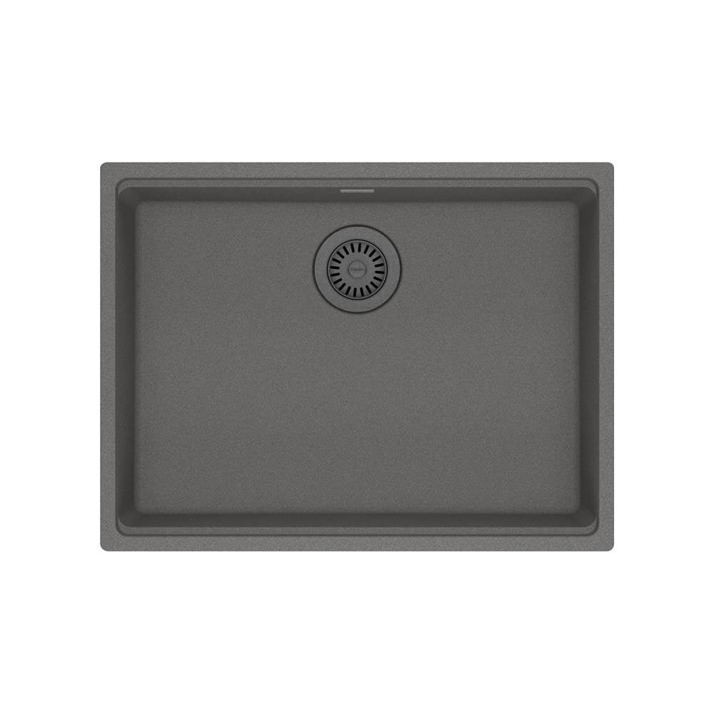 Franke - Maris Undermount 25-in x 18.94-in Granite ADA Single Bowl Sink in Stone Grey - Stone Grey