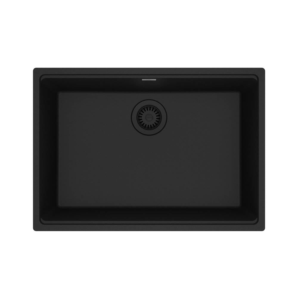 Franke - Maris Undermount 27-in x 19-in Granite Single Bowl Kitchen Sink in Matte Black - Matte Black