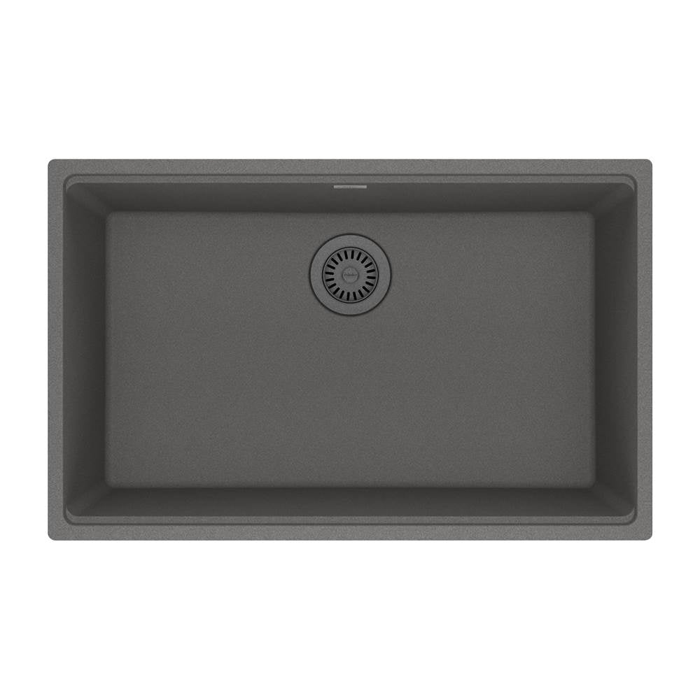 Franke - Maris Undermount 33-in x 22-in Granite Single Bowl Kitchen Sink in Stone Grey - Stone Grey