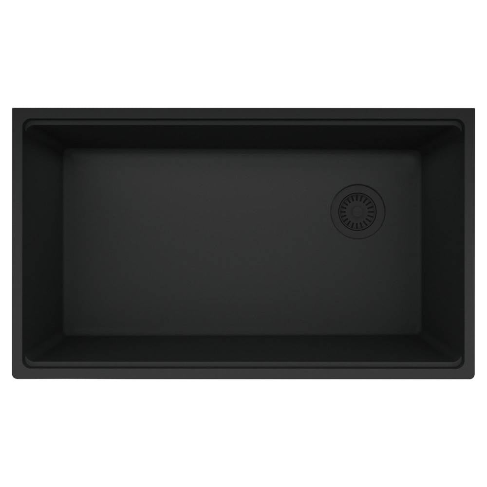 Franke - Maris Undermount 33-in x 19.31-in Granite Single Bowl Kitchen Sink in Matte Black - Matte Black