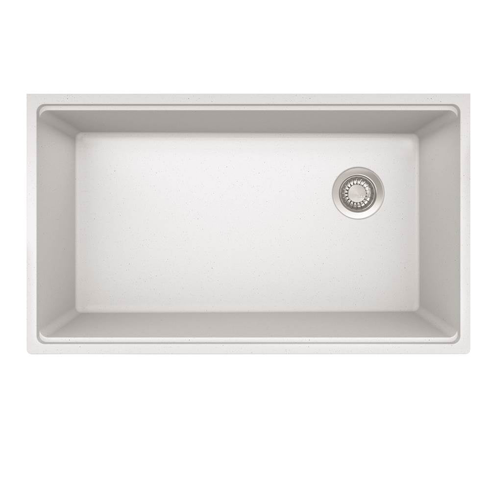 Maris Undermount 33-in x 19.31-in Granite Single Bowl Workcenter Kitchen Sink in Champagne