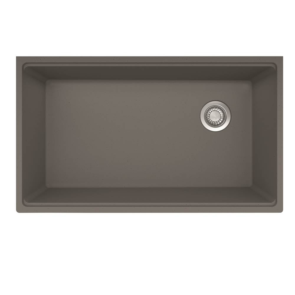 Maris Undermount 33-in x 19.31-in Granite Single Bowl Workcenter Kitchen Sink in Champagne