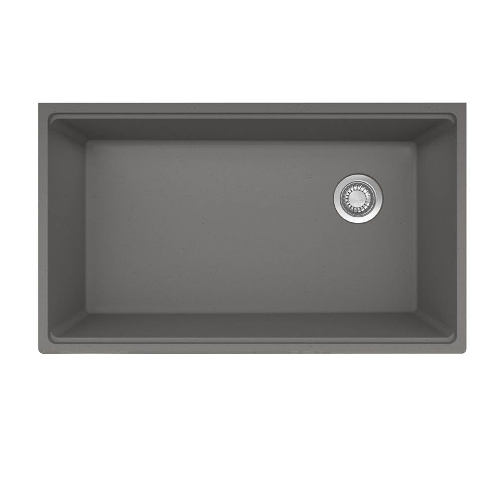 Maris Undermount 33-in x 19.31-in Granite Single Bowl Workcenter Kitchen Sink in Champagne