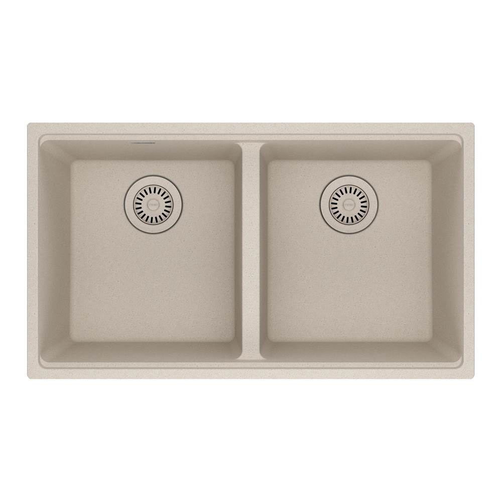 Franke - Maris Undermount 31-in x 17.81-in Granite Double Bowl Kitchen Sink in Champagne - Champagne