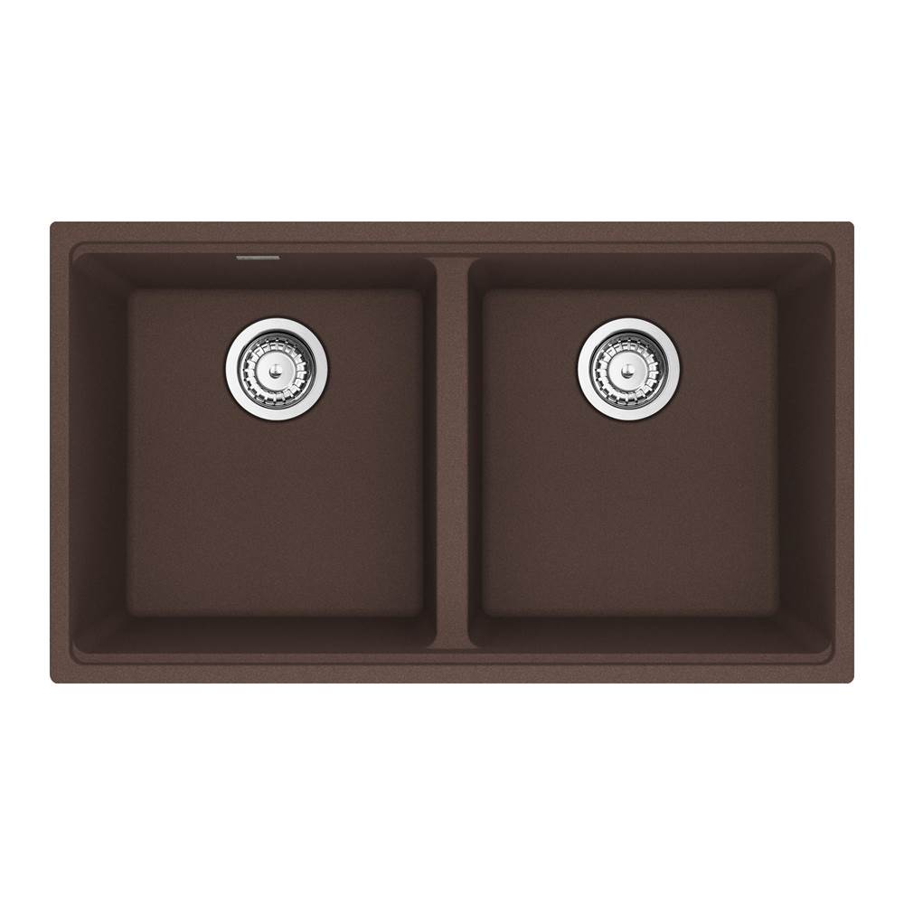 Franke - Maris Undermount 31-in x 17.81-in Granite Double Bowl Kitchen Sink in Mocha - Mocha