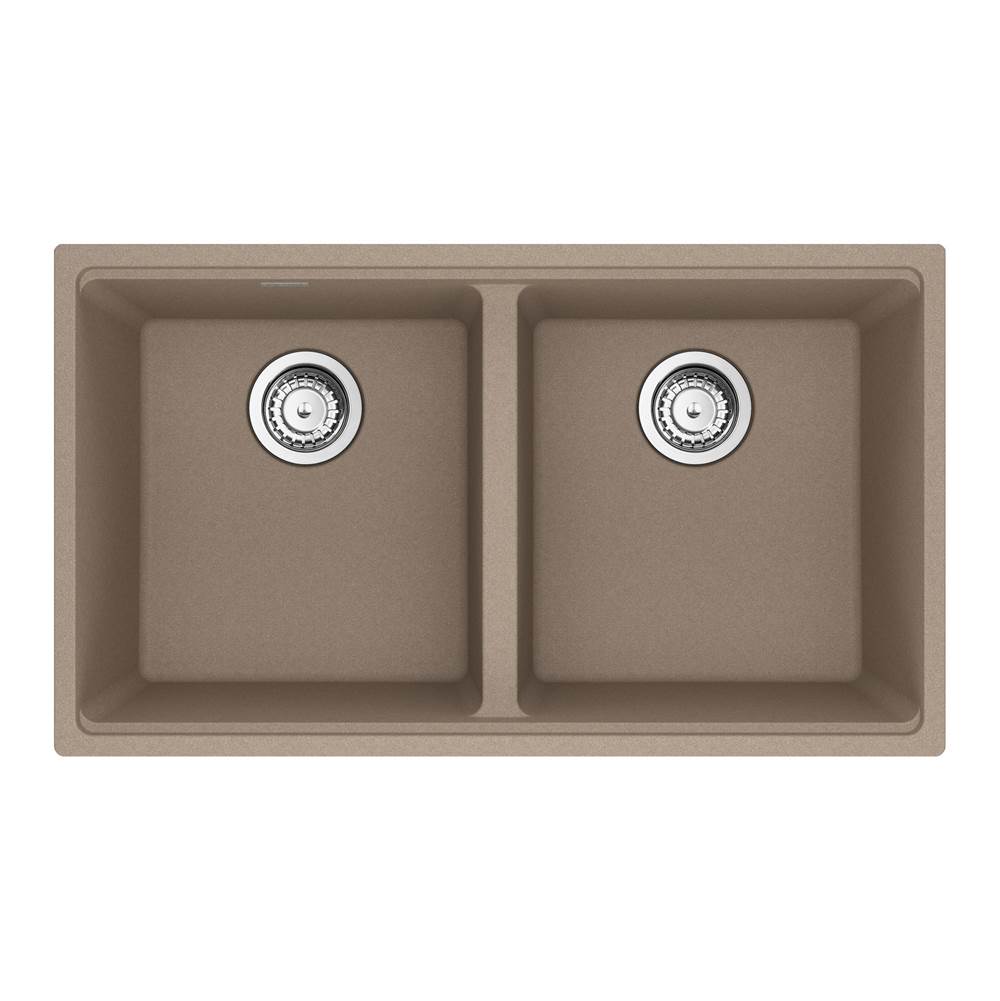 Franke - Maris Undermount 31-in x 17.81-in Granite Double Bowl Kitchen Sink in Oyster - Oyster