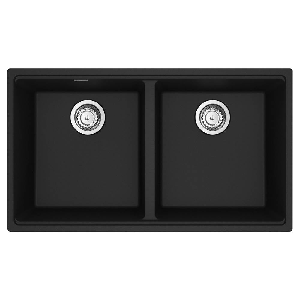 Franke - Maris Undermount 33-in x 18.94-in Granite Double Bowl Kitchen Sink in Matte Black - Matte Black