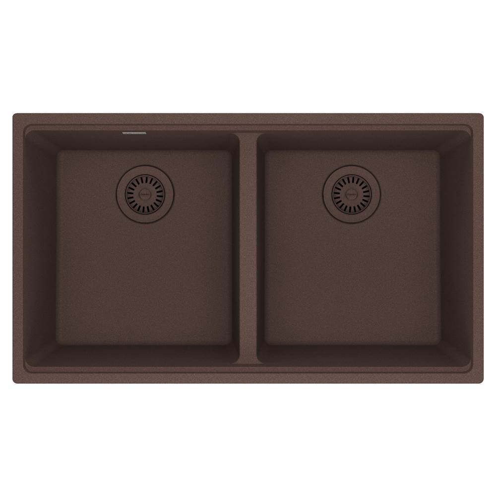 Franke - Maris Undermount 33-in x 18.94-in Granite Double Bowl Kitchen Sink in Mocha - Mocha