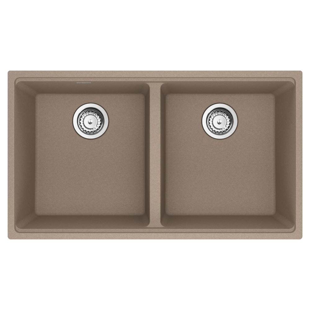 Franke - Maris Undermount 33-in x 18.94-in Granite Double Bowl Kitchen Sink in Oyster - Oyster