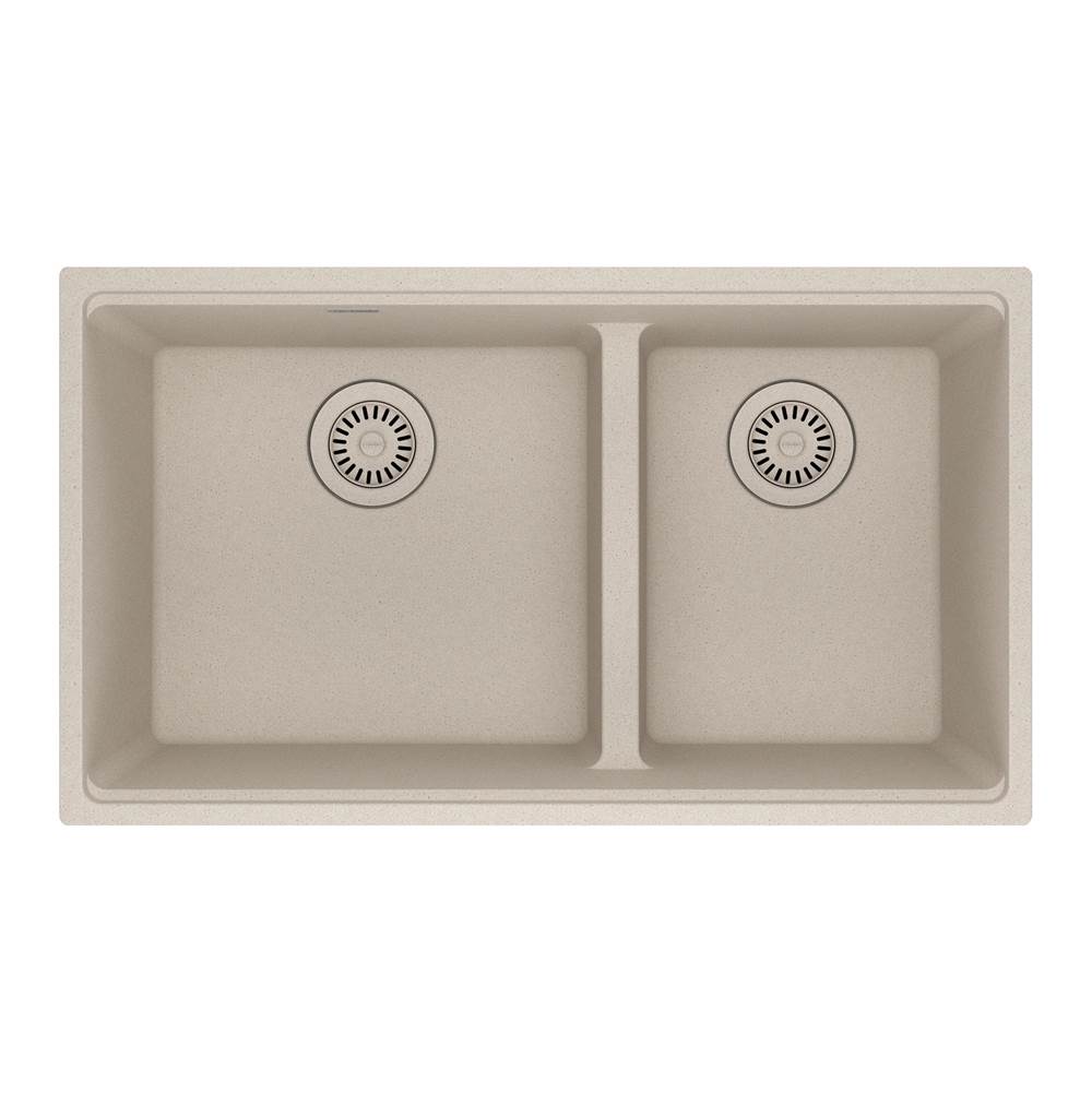 Franke - Maris Undermount 31-in x 17.81-in Granite Double Bowl Kitchen Sink in Champagne - Champagne