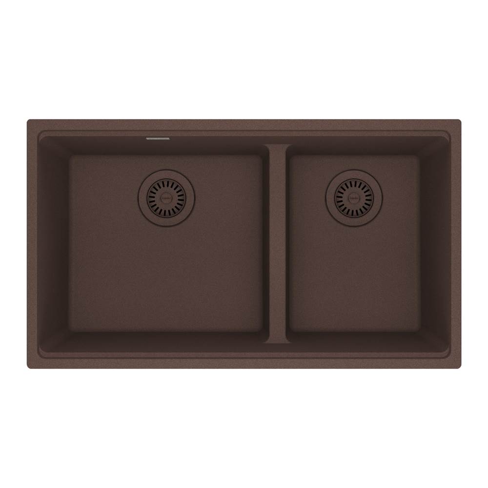 Franke - Maris Undermount 31-in x 17.81-in Granite Double Bowl Kitchen Sink in Mocha - Mocha