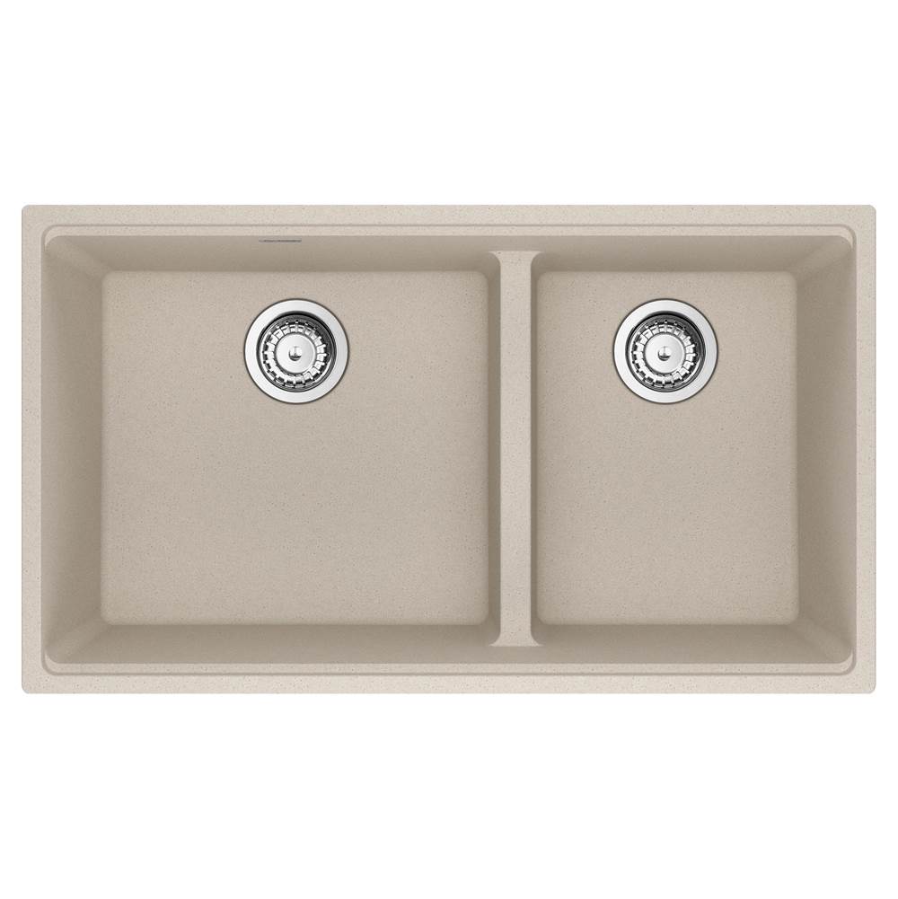 Franke - Maris Undermount 33-in x 18.94-in Granite Double Bowl Kitchen Sink in Champagne - Champagne