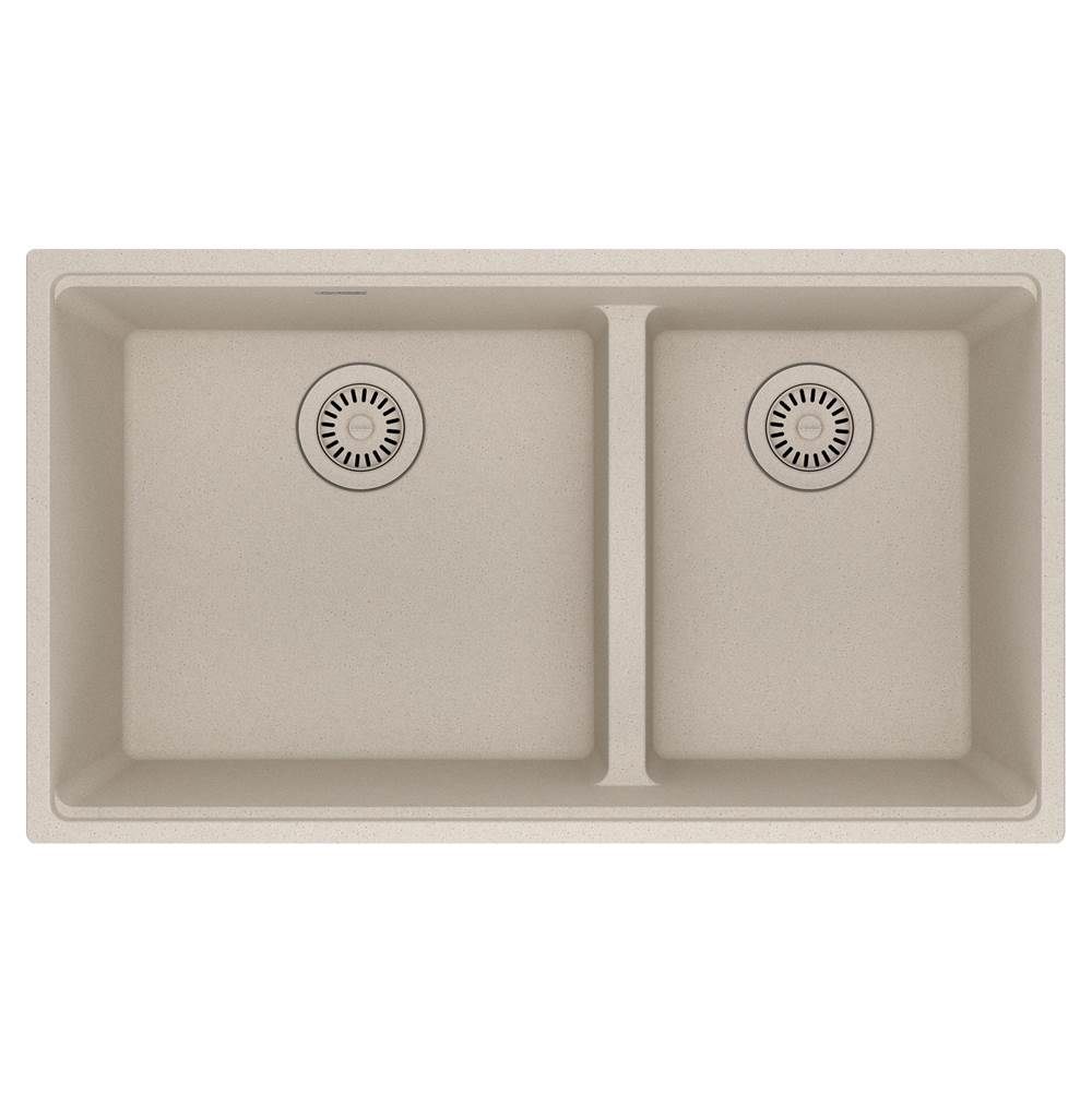 Franke - Maris Undermount 33-in x 18.94-in Granite Double Bowl Kitchen Sink in Champagne - Champagne