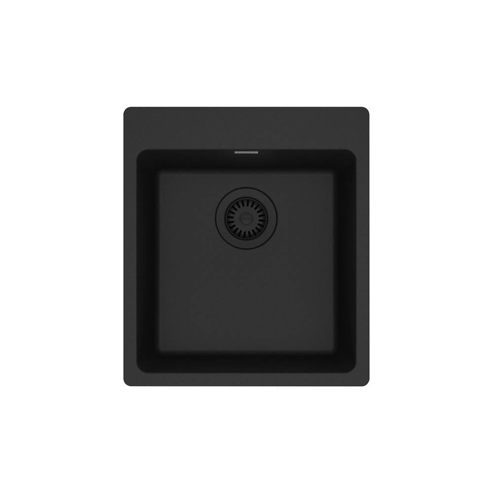 Franke - Maris Dual Mount 17.31-in x 19.69-in Granite Single Bowl Bar / Prep Sink in Matte Black - Matte Black