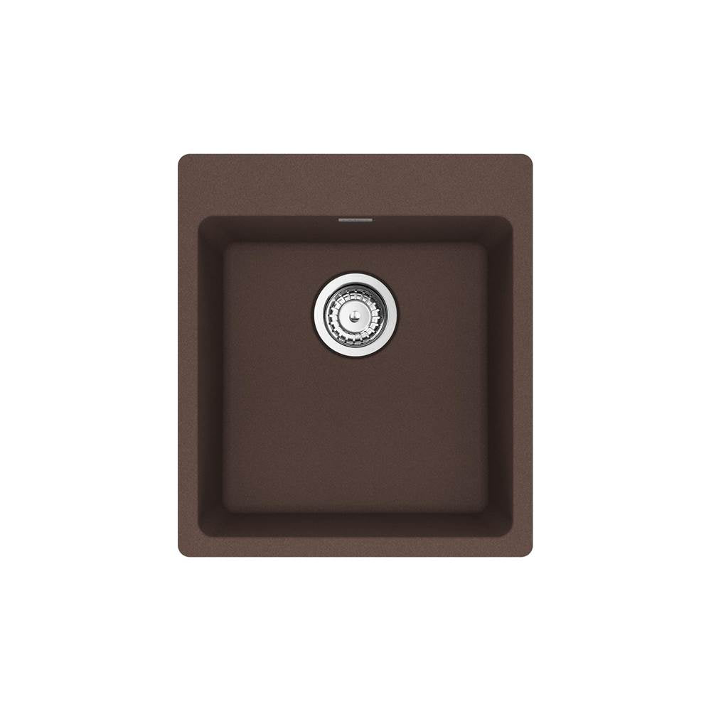 Franke - Maris Dual Mount 17.31-in x 19.69-in Granite Single Bowl Bar / Prep Sink in Mocha - Mocha