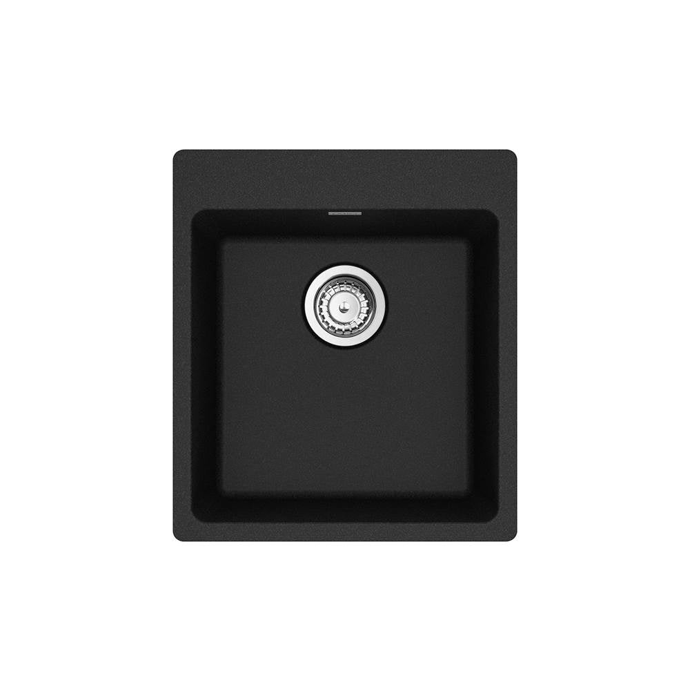 Franke - Maris Dual Mount 17.31-in x 19.69-in Granite Single Bowl Bar / Prep Sink in Onyx - Onyx
