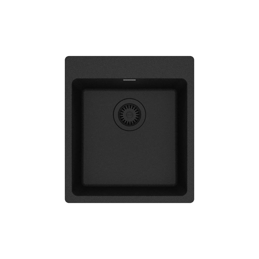 Franke - Maris Dual Mount 17.31-in x 19.69-in Granite Single Bowl Bar / Prep Sink in Onyx - Onyx