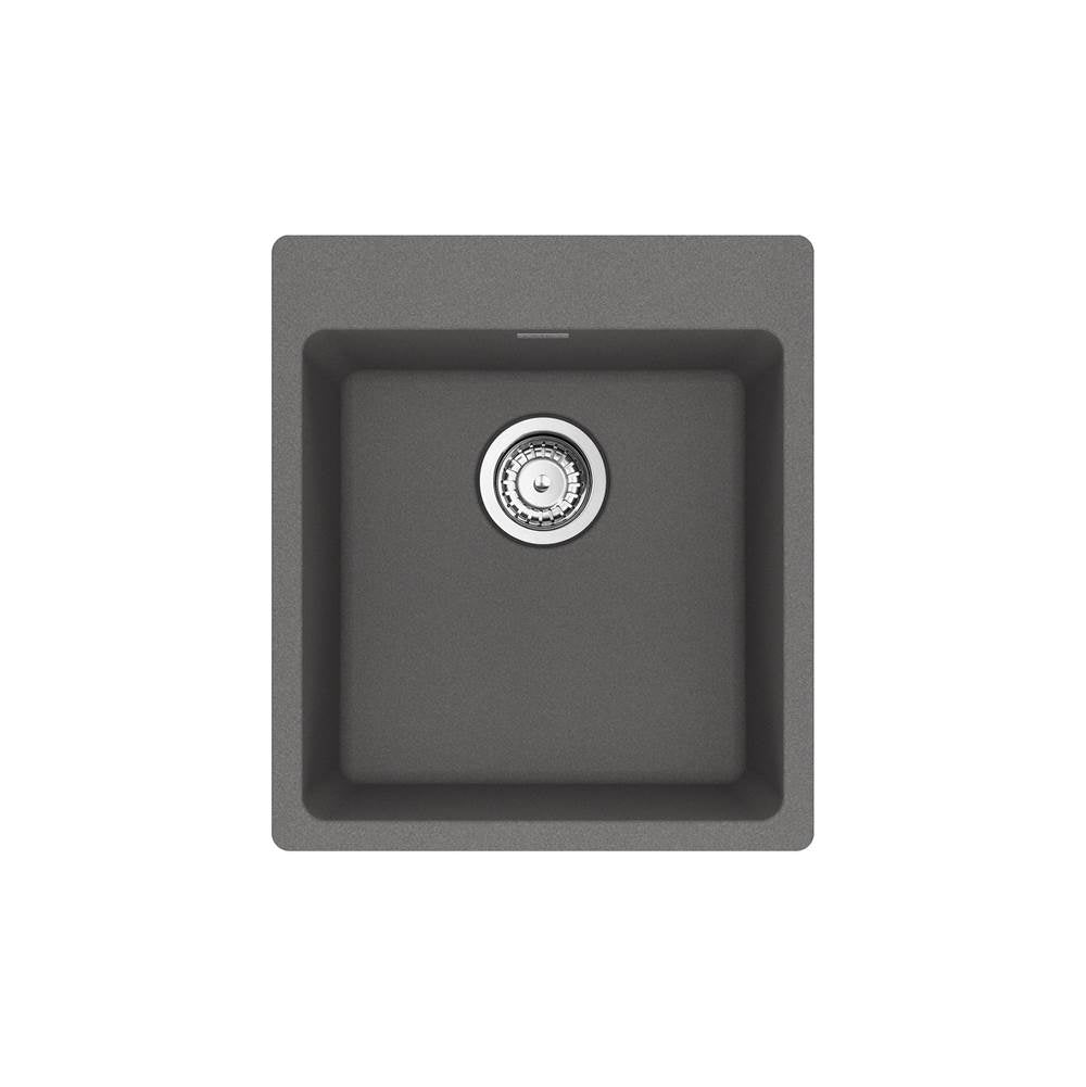 Franke - Maris Dual Mount 17.31-in x 19.69-in Granite Single Bowl Bar / Prep Sink in Stone Grey - Stone Grey