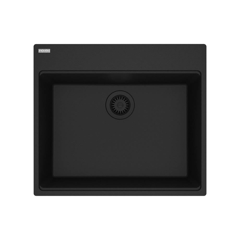 Franke - Maris Topmount 25-in x 22-in Granite Single Bowl Kitchen Sink in Matte Black - Matte Black