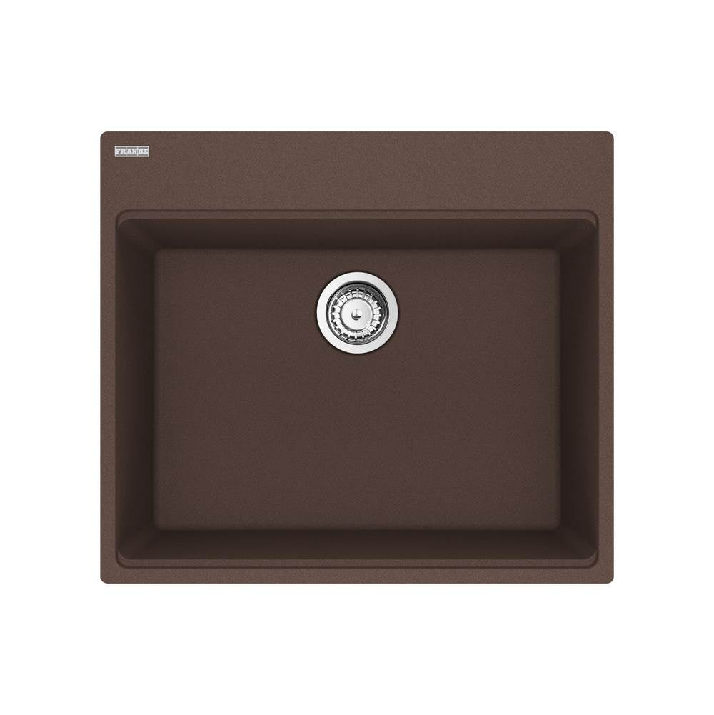 Franke - Maris Topmount 25-in x 22-in Granite Single Bowl Kitchen Sink in Mocha - Mocha