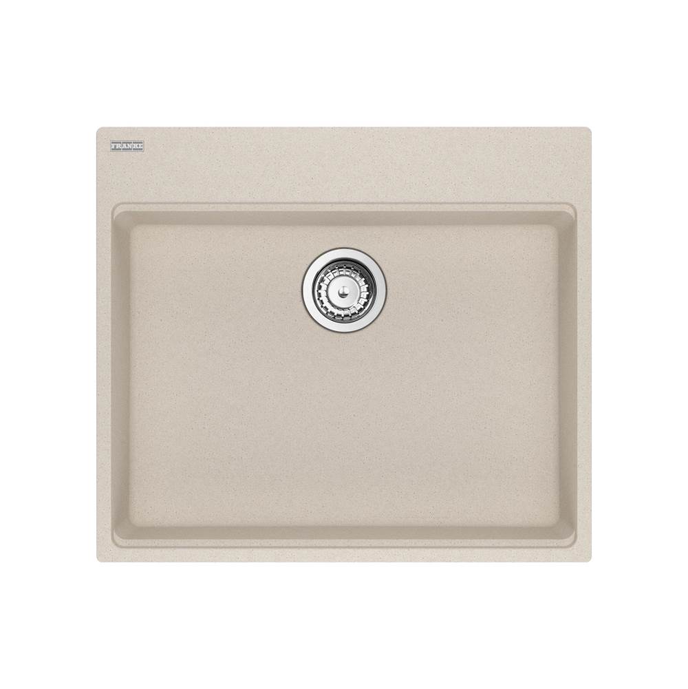 Franke - Maris Topmount 25-in x 22-in Granite ADA Single Bowl Kitchen Sink in Champagne - Champagne