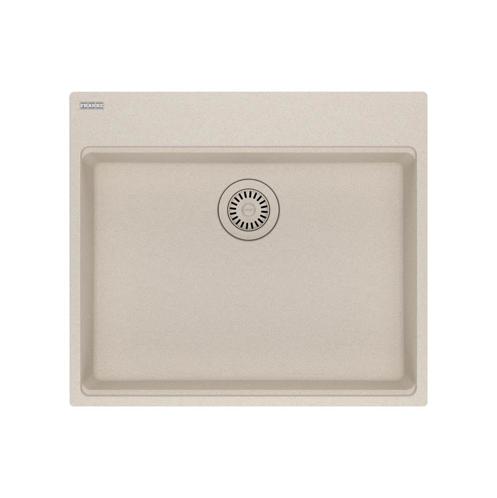 Franke - Maris Topmount 25-in x 22-in Granite ADA Single Bowl Kitchen Sink in Champagne - Champagne