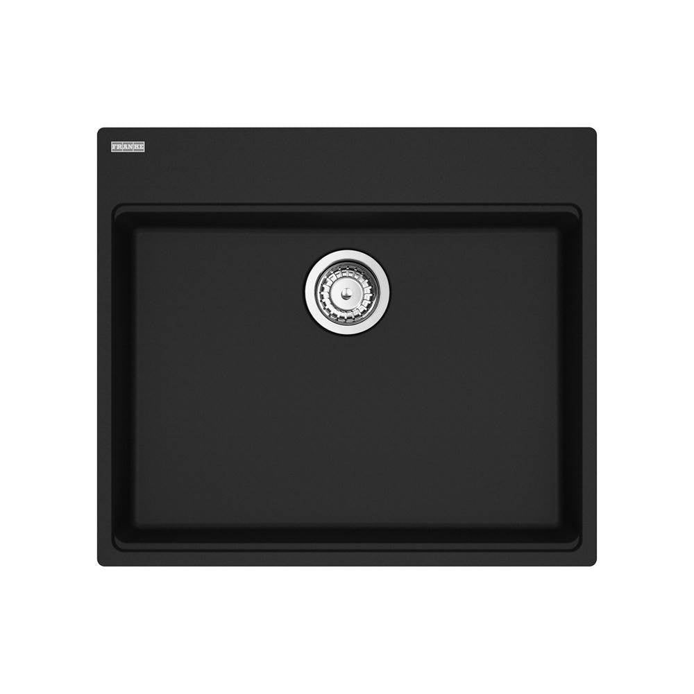 Franke - Maris Topmount 25-in x 22-in Granite ADA Single Bowl Kitchen Sink in Matte Black - Matte Black
